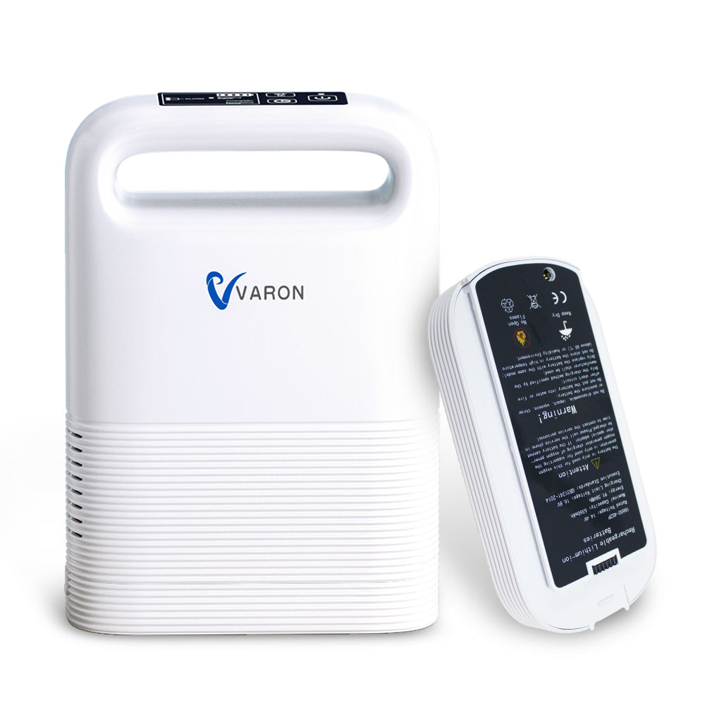 VARON 1-5L/min Pulse Flow Portable Oxygen Concentrator NT-02✨8 Cell/16 Cell Battery