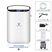 VARON 5L/min Pulse Flow Portable Oxygen Concentrator NT-01+ An Extra Nasal Cannula