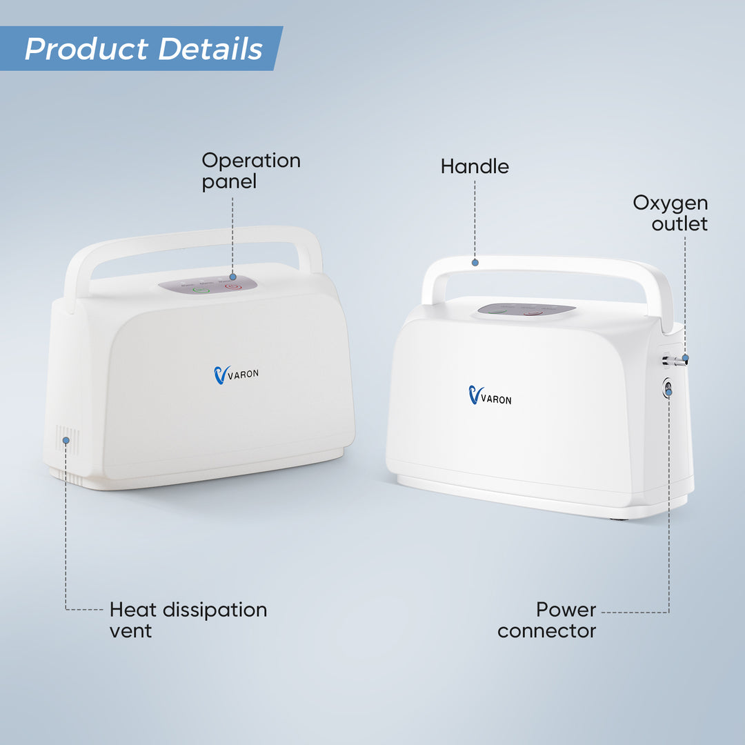 VARON Portable Oxygen Concentrator NT-03 & One Extra 2500mAh Battery