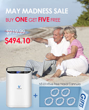 Buy One Portable Oxygen NT-01 & Get Five Nasal Cannulas For FREE