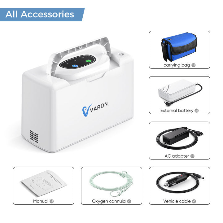 🔥Upgrade Version🔥VARON 3L Portable Oxygen Concnetrator NT-05 & An Extra Battery