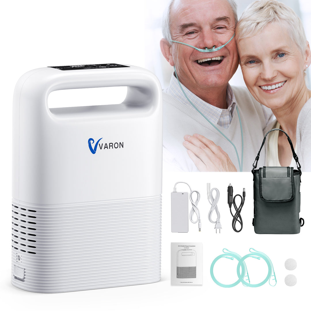 VARON 1-5L/min Pulse Flow Portable Oxygen Concentrator NT-02✨8 Cell/16 Cell Battery