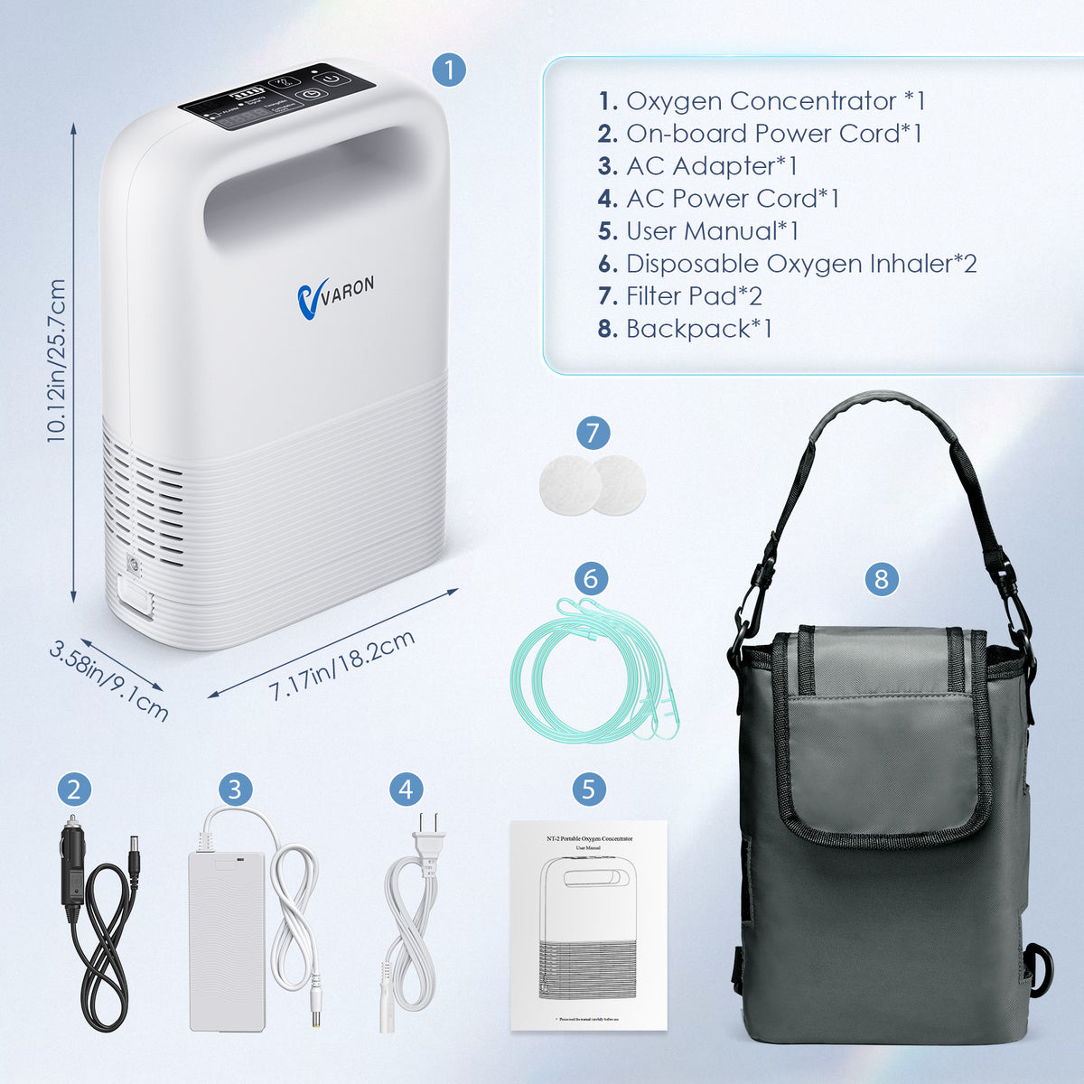 Demand Portable O2 New Arrival Varon 1-5L/min Pulse Flow Portable Oxygen Concentrator ...